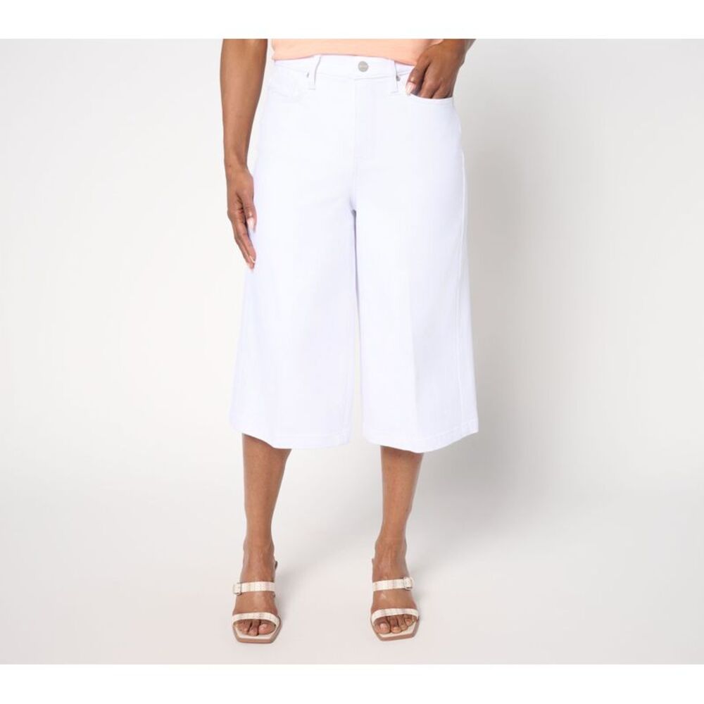 NYDJ Women's Pants Sz 2 High Rise Amelia CulotteCool Embrace White